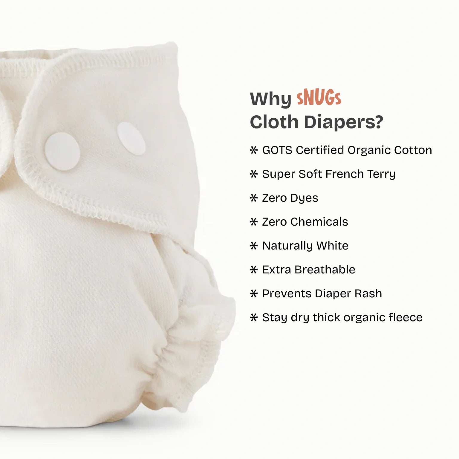 Snugs Dot Organic Cloth Diaper