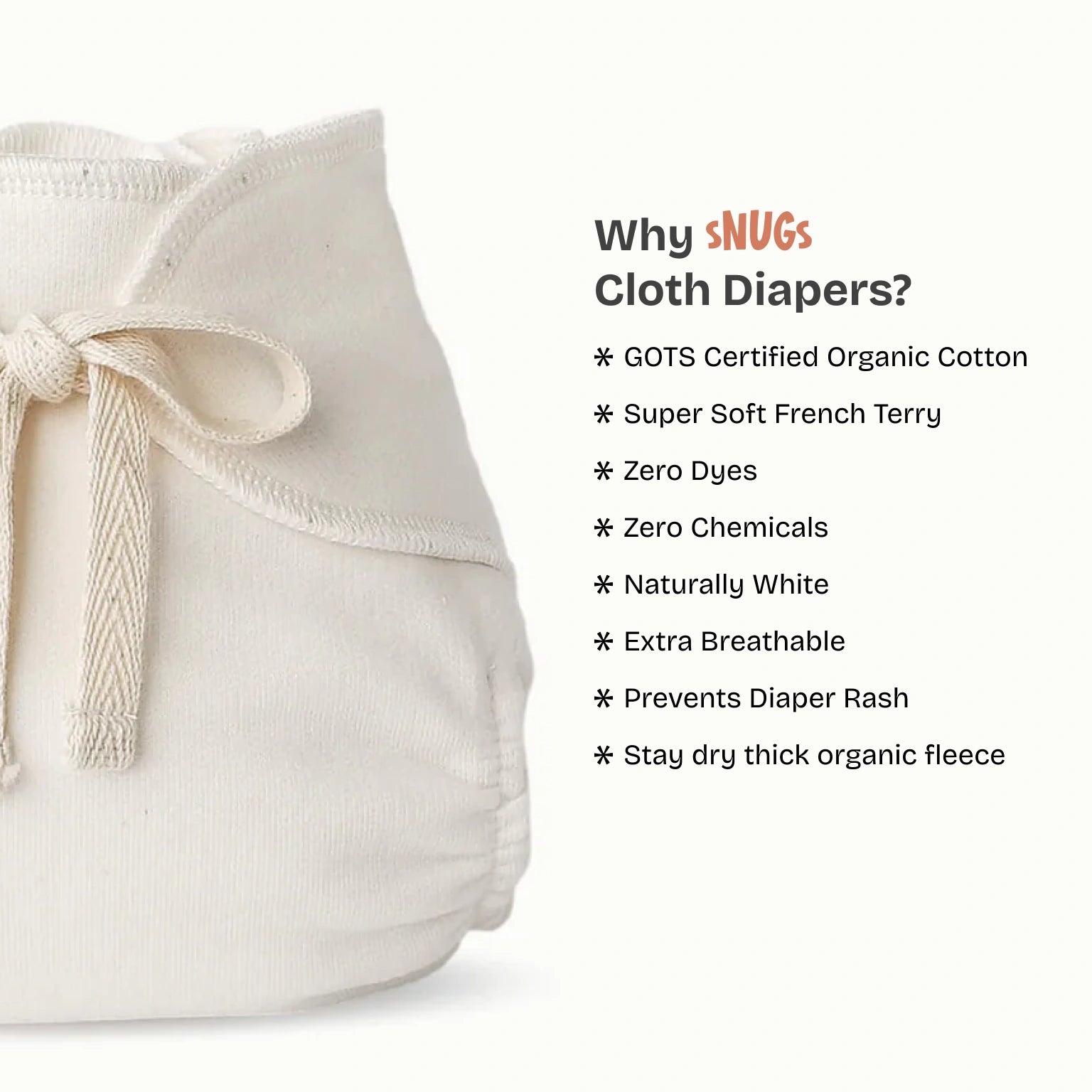 Snugs Lace Organic Cloth Diaper