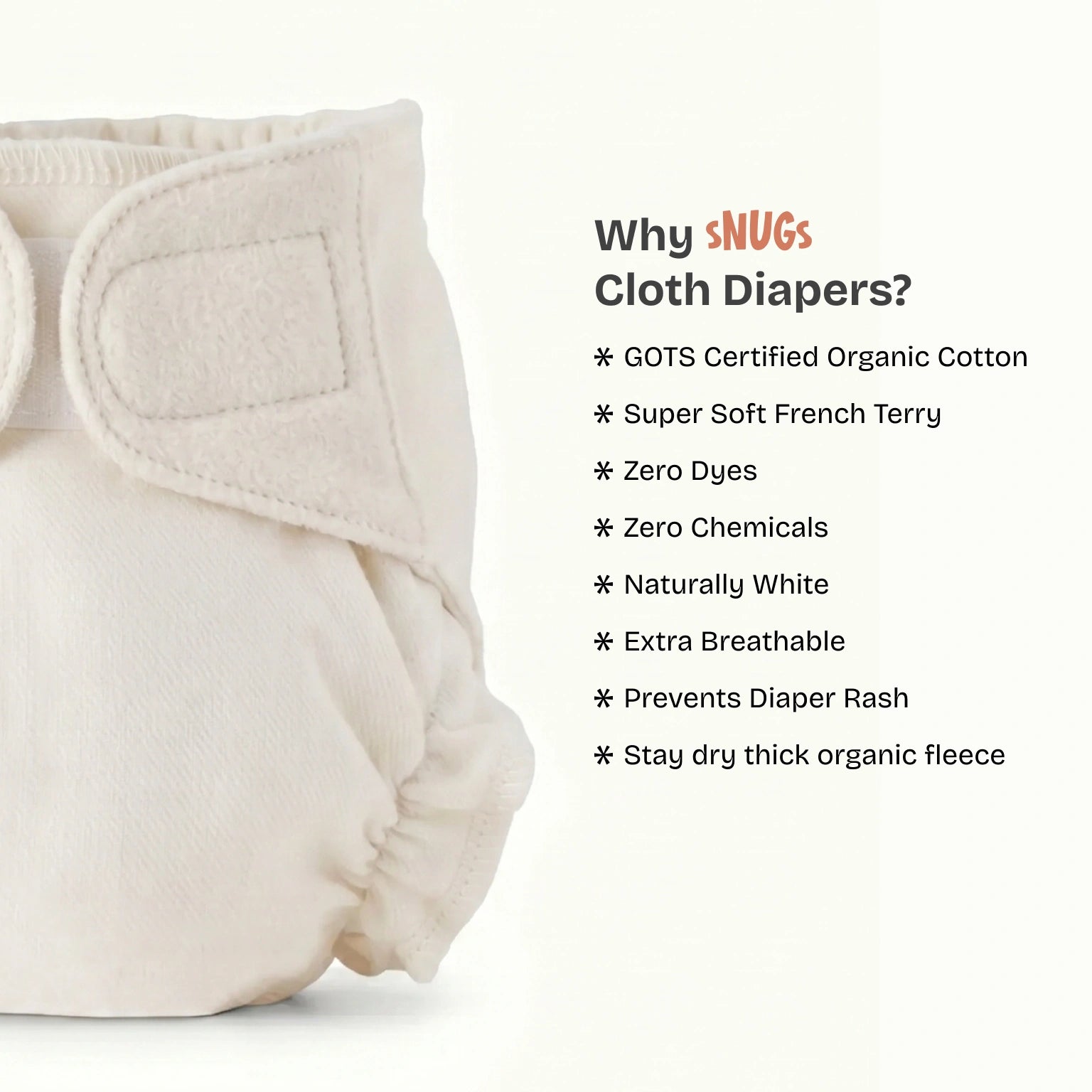 Snugs Touch Organic Cloth Diaper